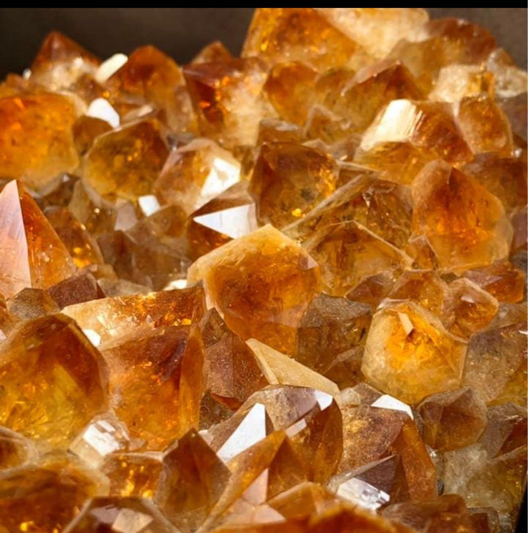 ALLSALE☆透明度有り☆結晶美☆ディープシトリン原石クラスター