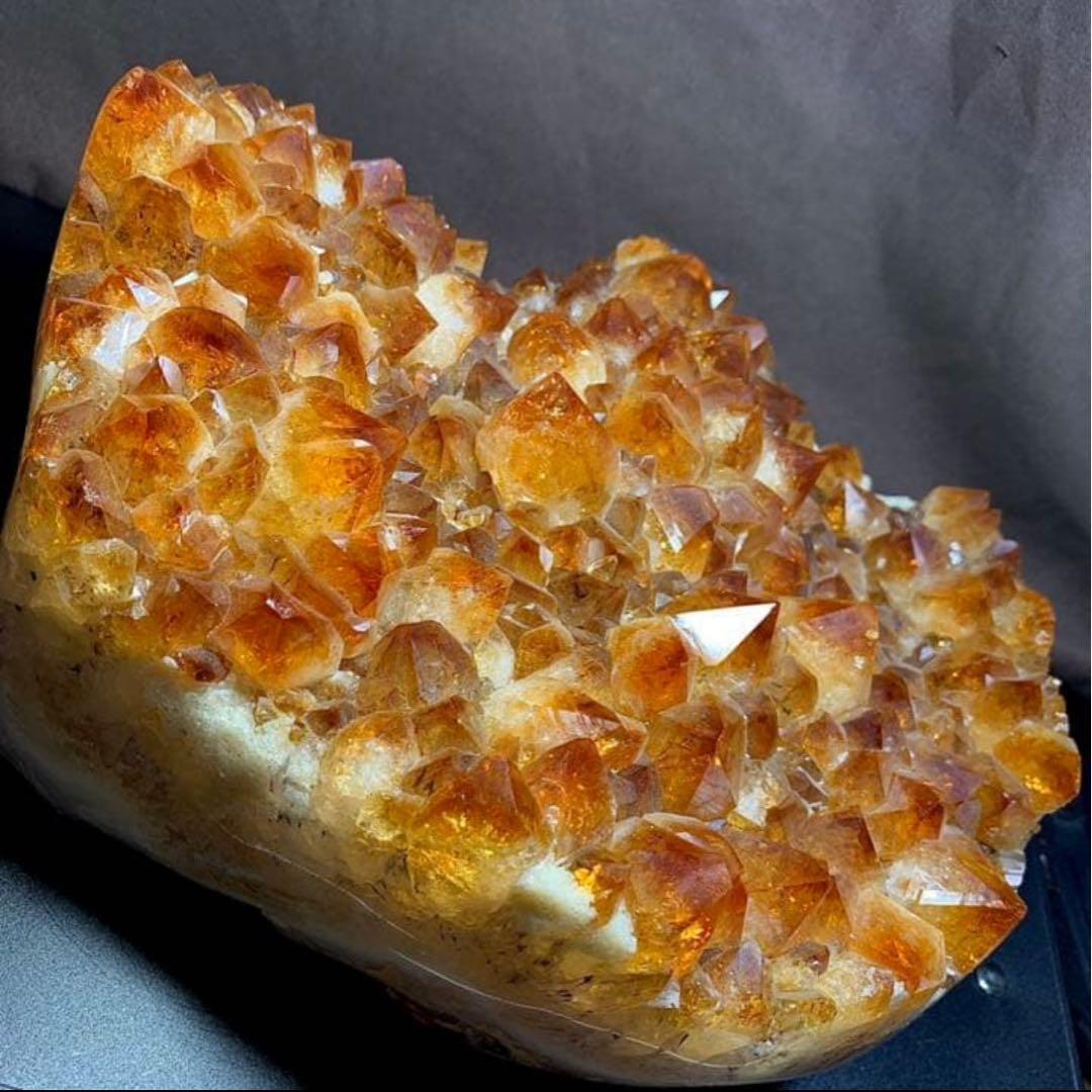 ALLSALE☆透明度有り☆結晶美☆ディープシトリン原石クラスター