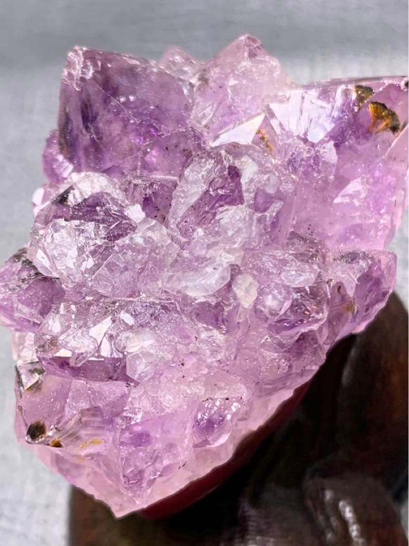 070697 天然アメジスト原石　ブタさん置き物