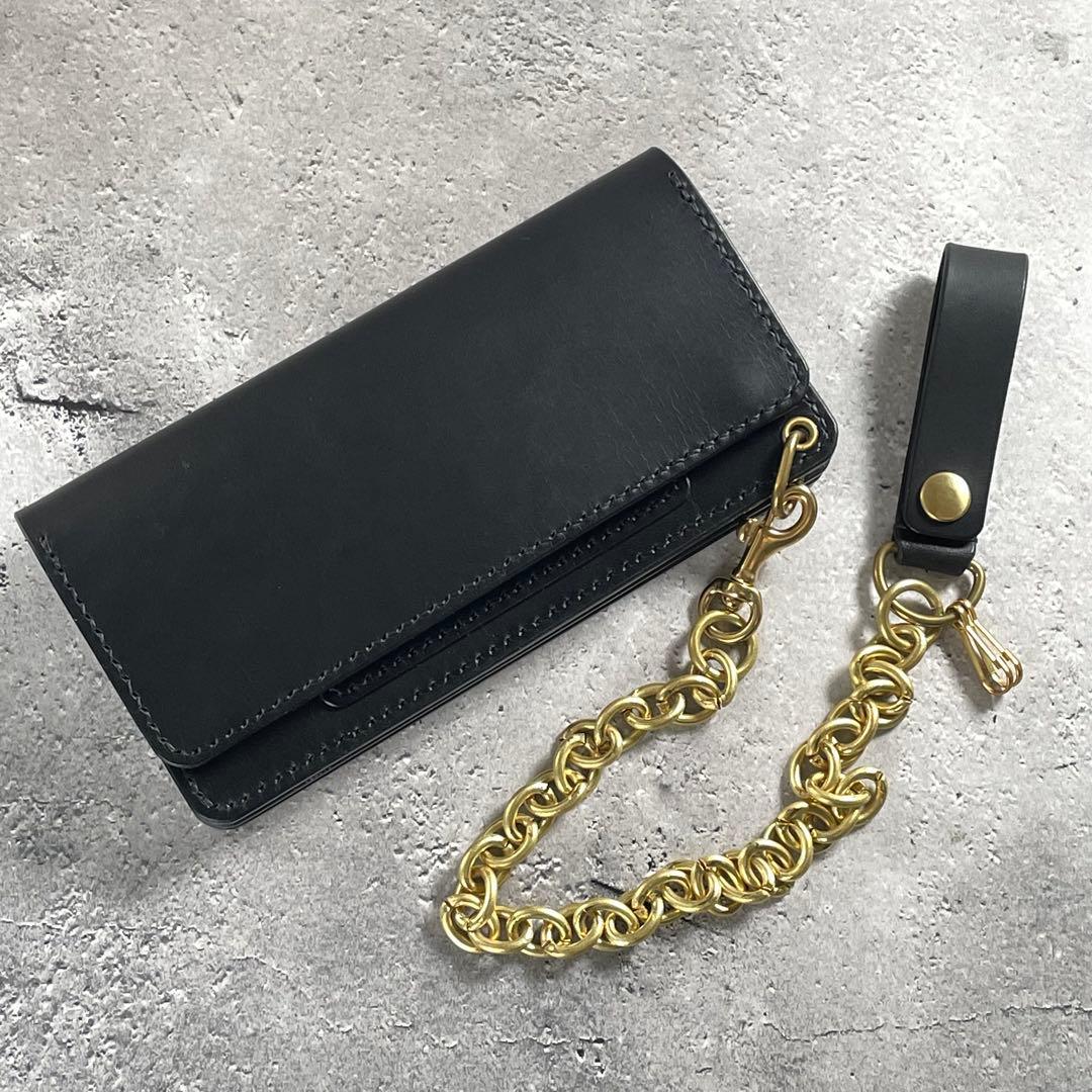 ロングトラッカーウォレット CORE カスタム CRUST ブラック シニュー