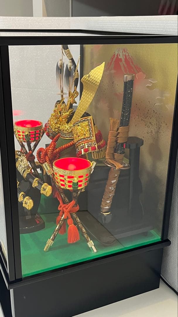 ⭐︎美品⭐︎ 兜飾り12号　オルゴール松明ライト付　端午の節句　5月飾り