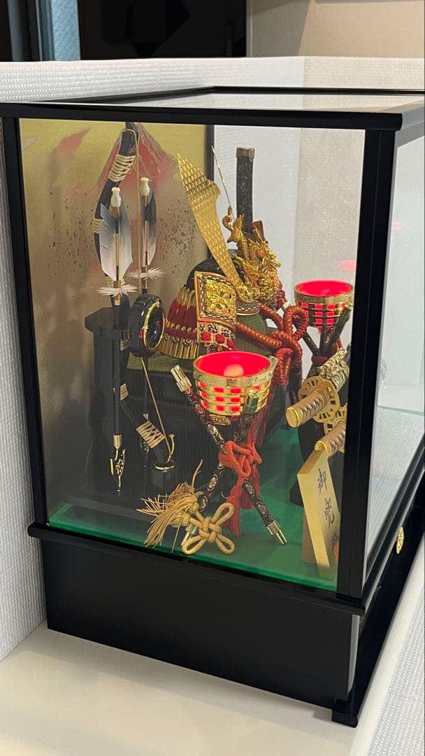 ⭐︎美品⭐︎ 兜飾り12号　オルゴール松明ライト付　端午の節句　5月飾り