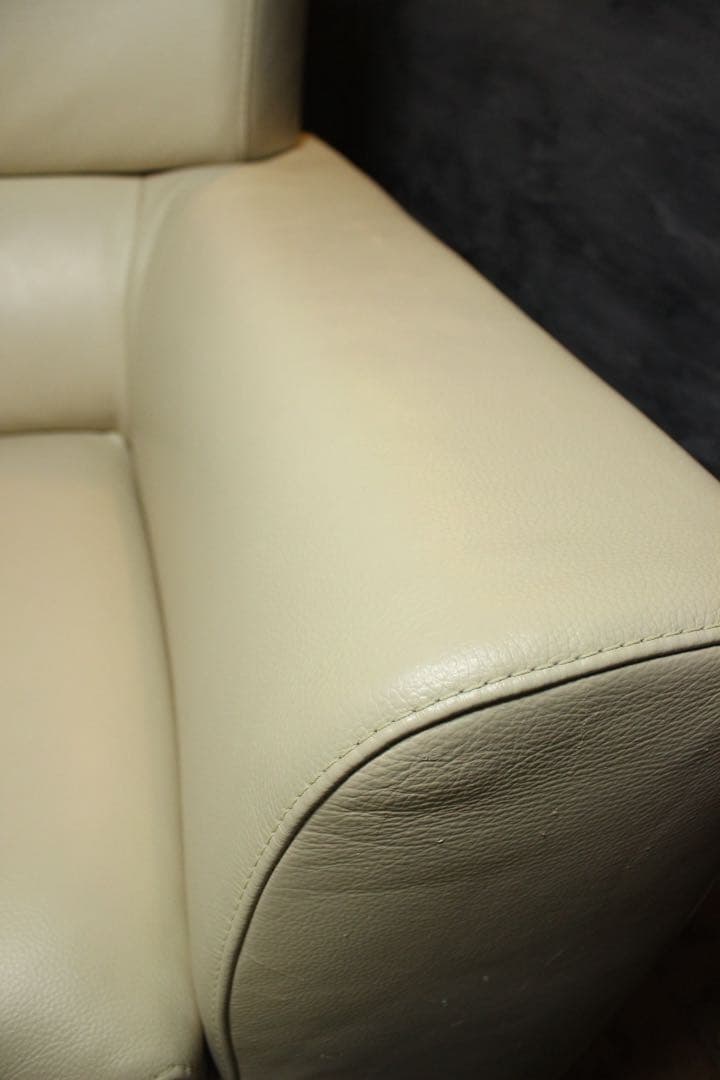 首都圏送無料〜M gallery40万前後 本革ソファ オットマン クリーム白