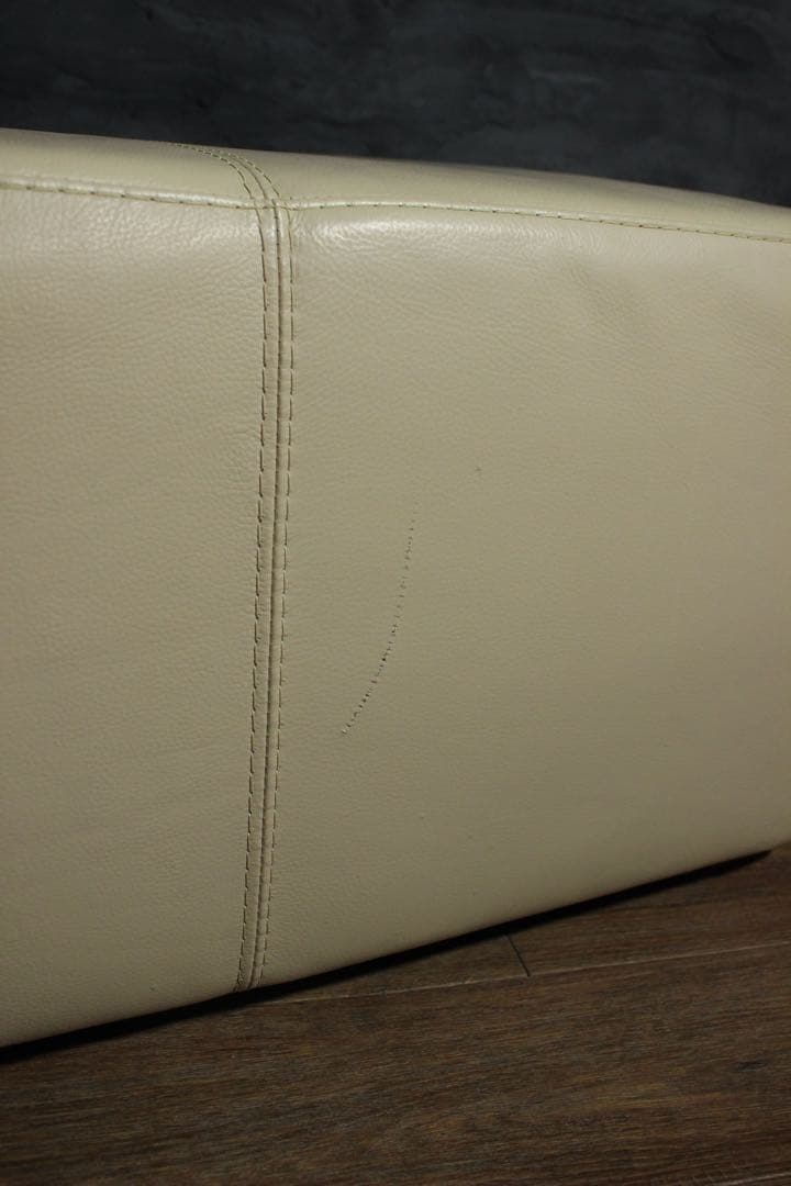 首都圏送無料〜M gallery40万前後 本革ソファ オットマン クリーム白