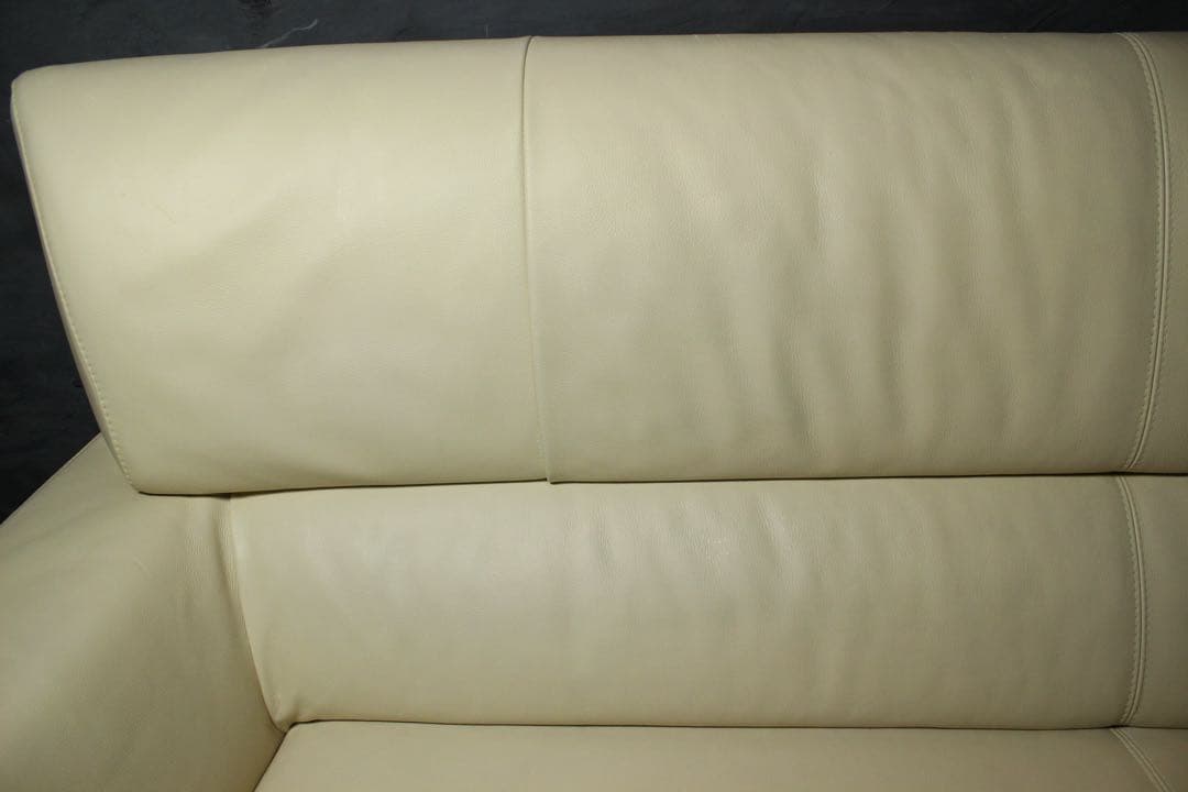 首都圏送無料〜M gallery40万前後 本革ソファ オットマン クリーム白