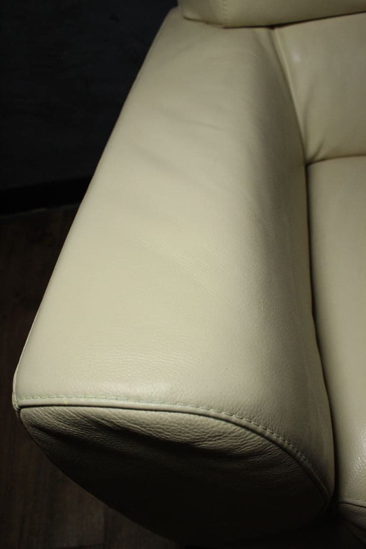 首都圏送無料〜M gallery40万前後 本革ソファ オットマン クリーム白