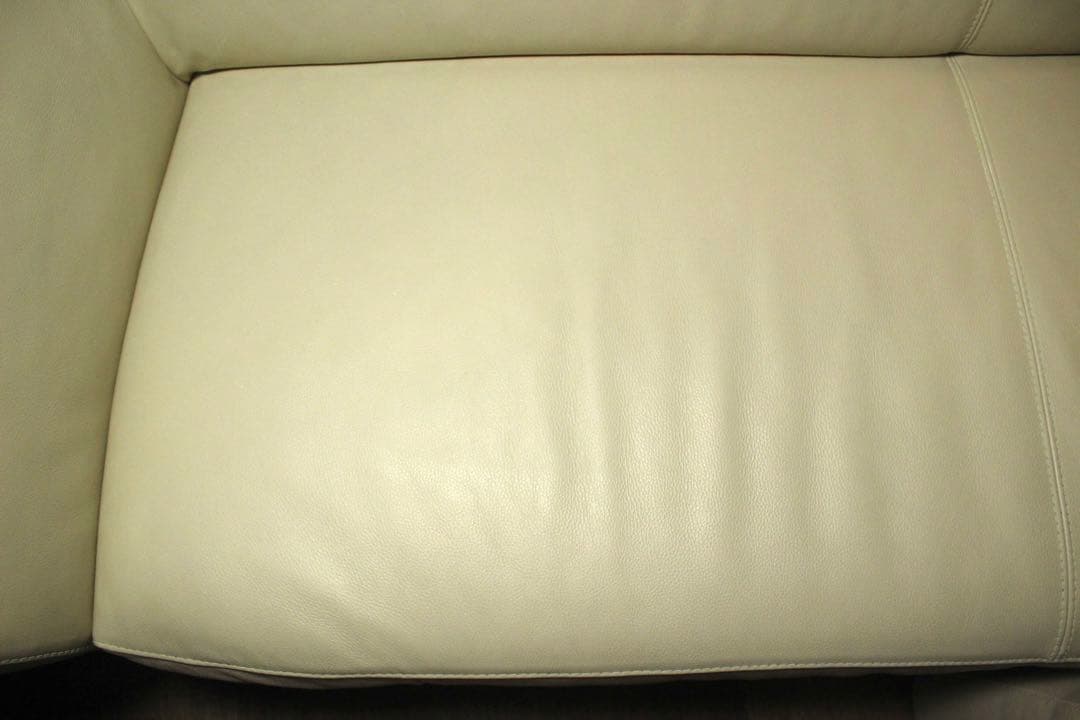 首都圏送無料〜M gallery40万前後 本革ソファ オットマン クリーム白