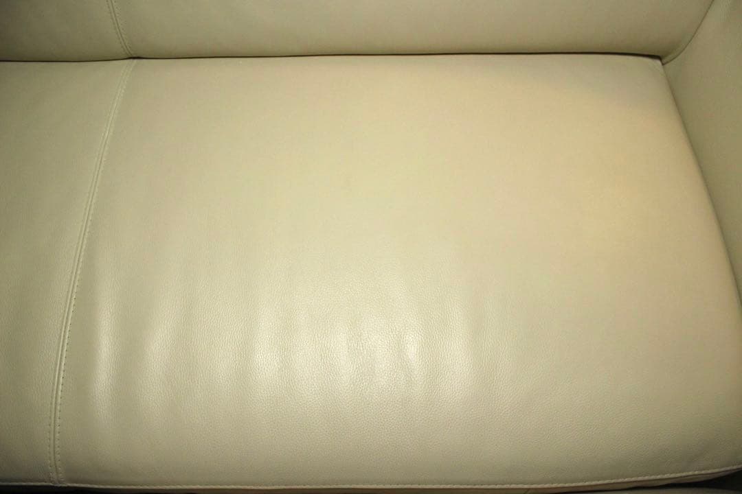 首都圏送無料〜M gallery40万前後 本革ソファ オットマン クリーム白