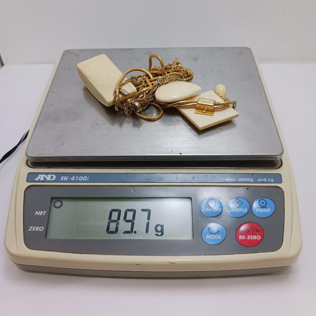 Y2892-2 高級彫刻 ネックレス 3点セット 計89.7g