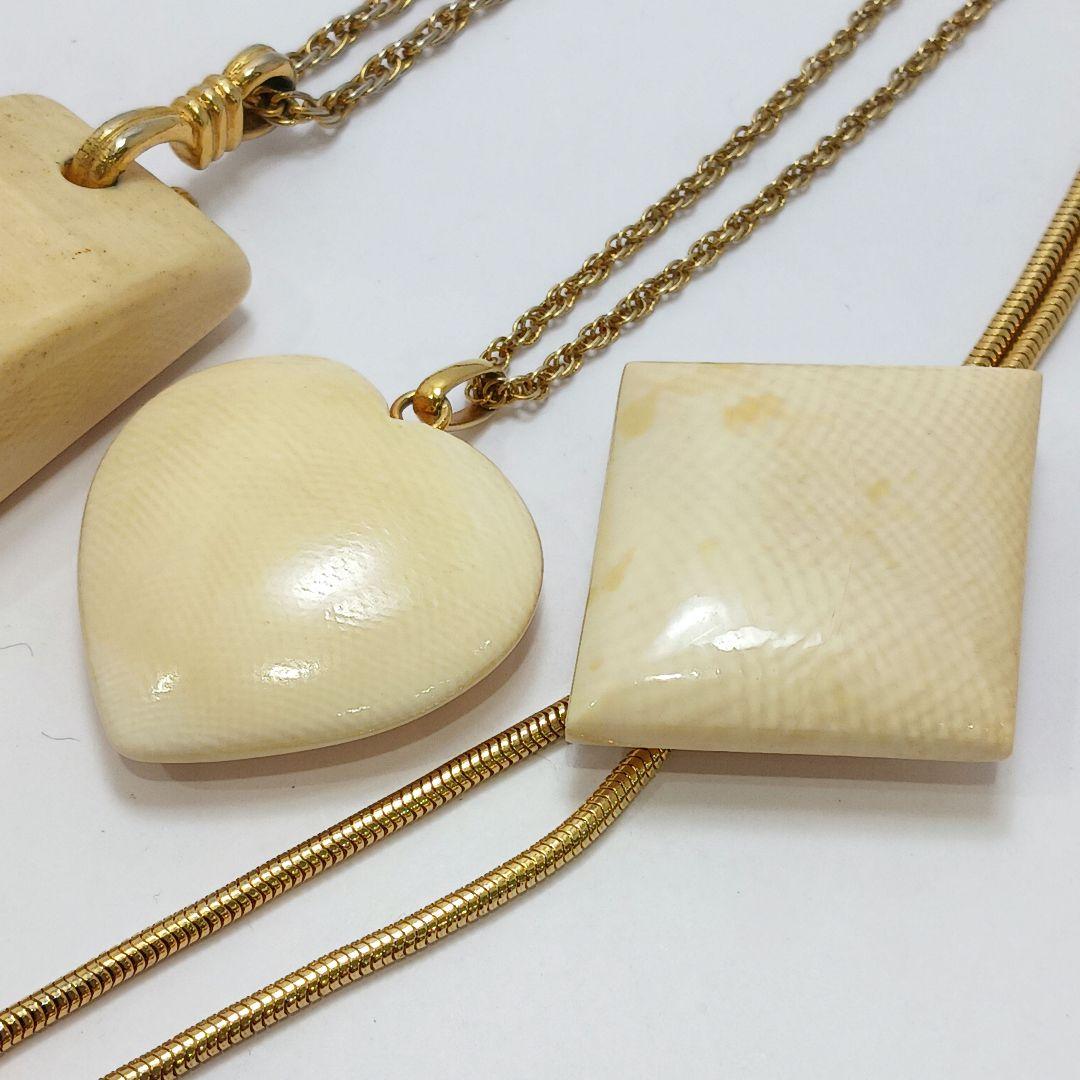 Y2892-2 高級彫刻 ネックレス 3点セット 計89.7g