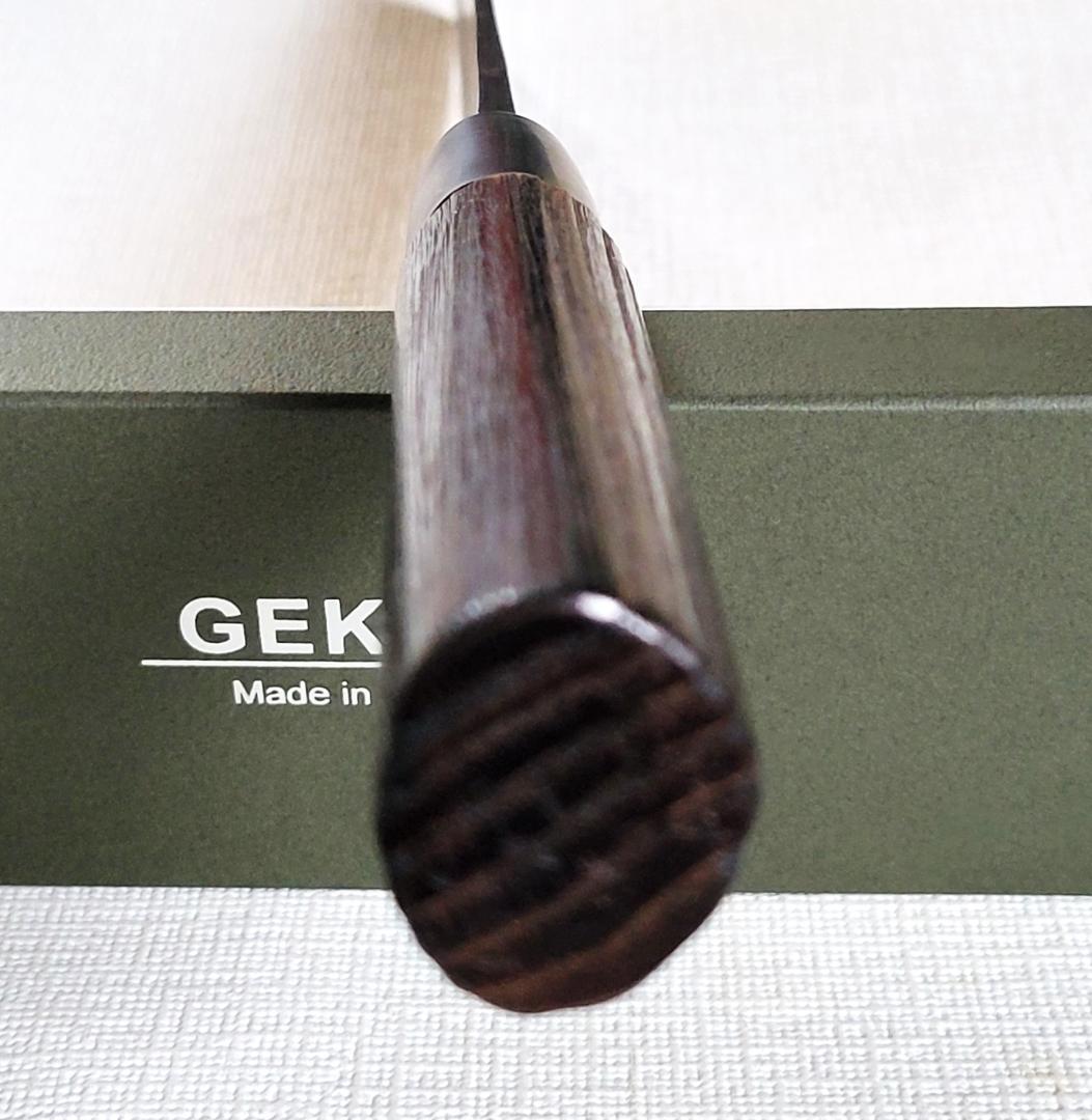 白紙２号 黒打 切付包丁 240㎜ G1516 焼栗柄 日本製 月光作