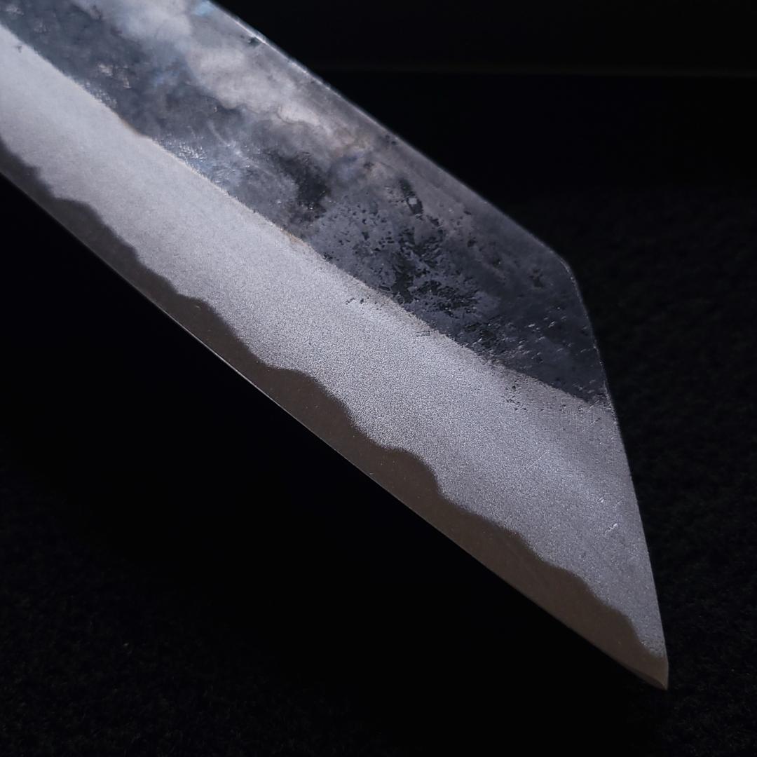 白紙２号 黒打 切付包丁 240㎜ G1516 焼栗柄 日本製 月光作