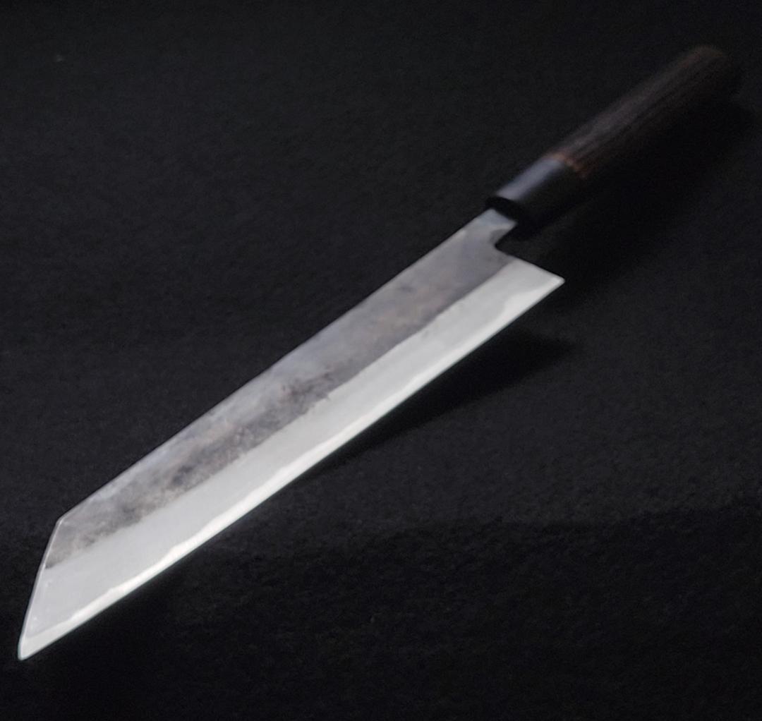 白紙２号 黒打 切付包丁 240㎜ G1516 焼栗柄 日本製 月光作