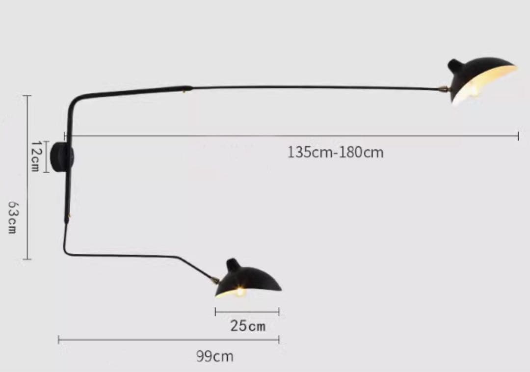 【Serge Mouille リプロダクトウォールライト 2アーム 壁掛け照明】