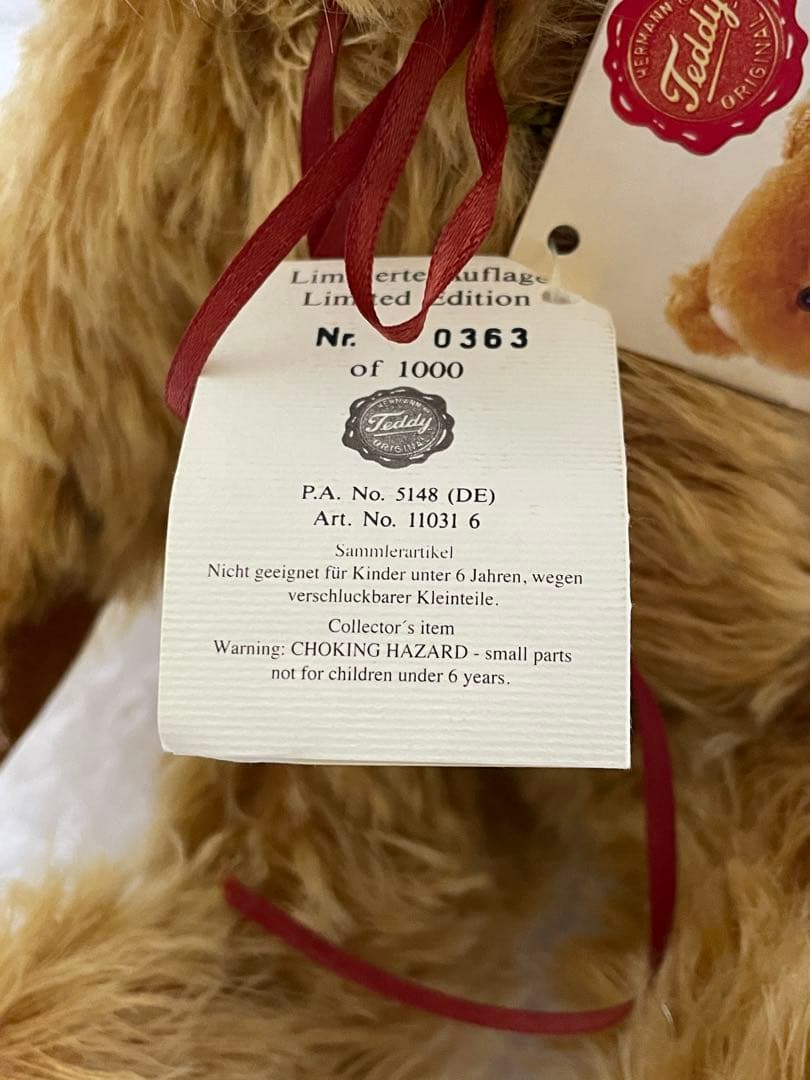 限定1000体ドイツ製HERMANN テディベア オルゴール内蔵 Nr.363