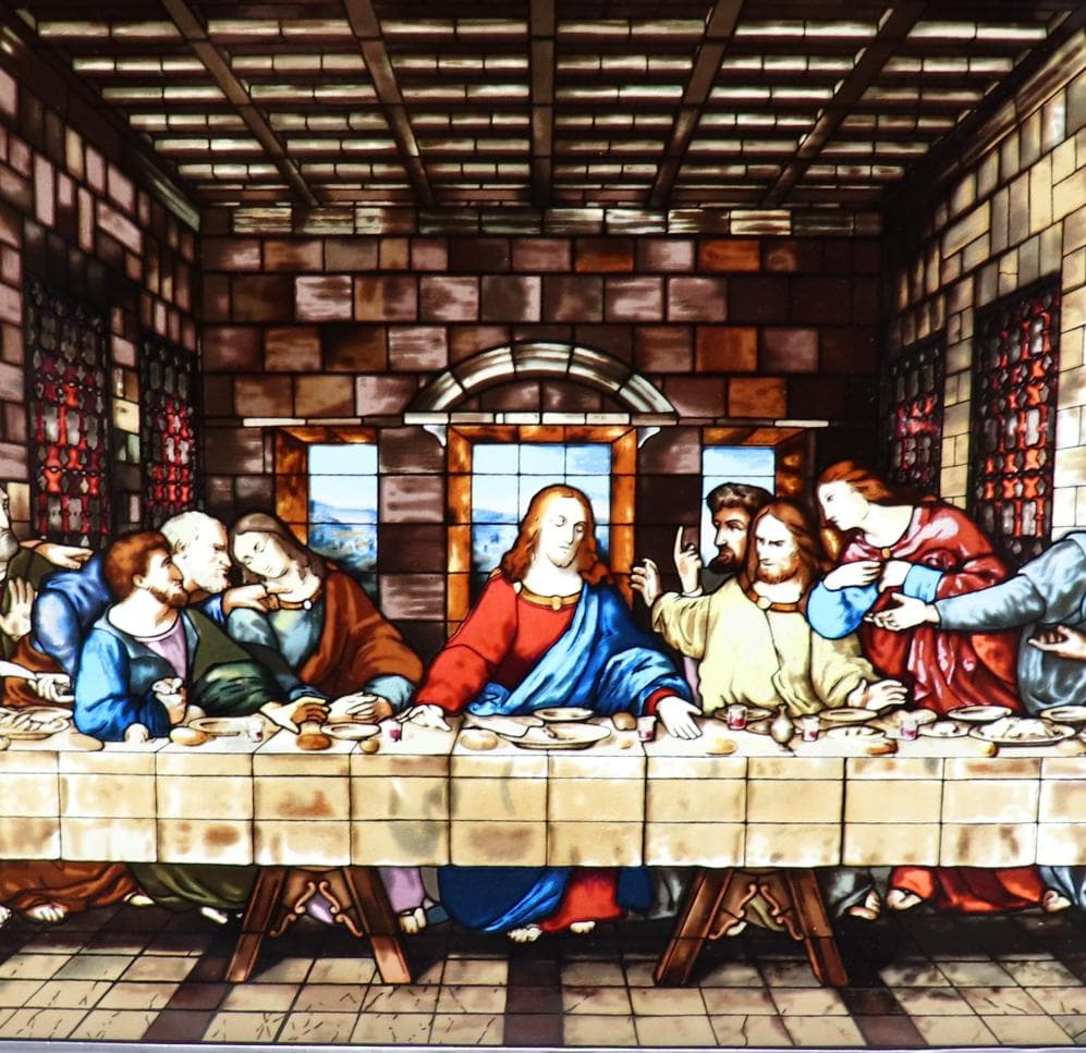 レオナルド・ダ・ヴィンチ ヴィンテージ ステンドグラス最後の晩餐グラスマスターズ