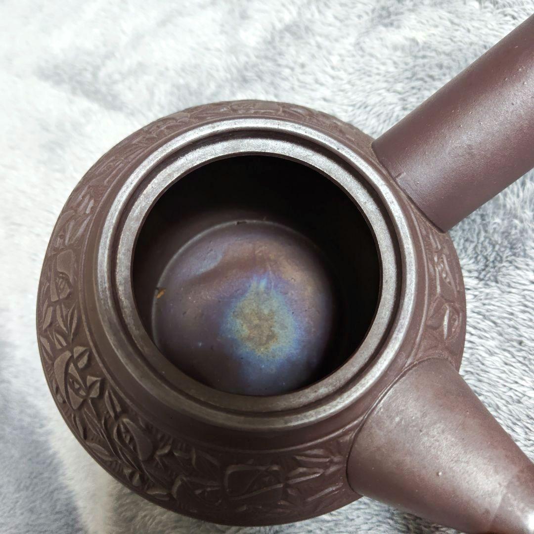 急須 萬古焼（ばんこやき）骨董品 茶道具 アンティーク 茶器 彫刻 骨董