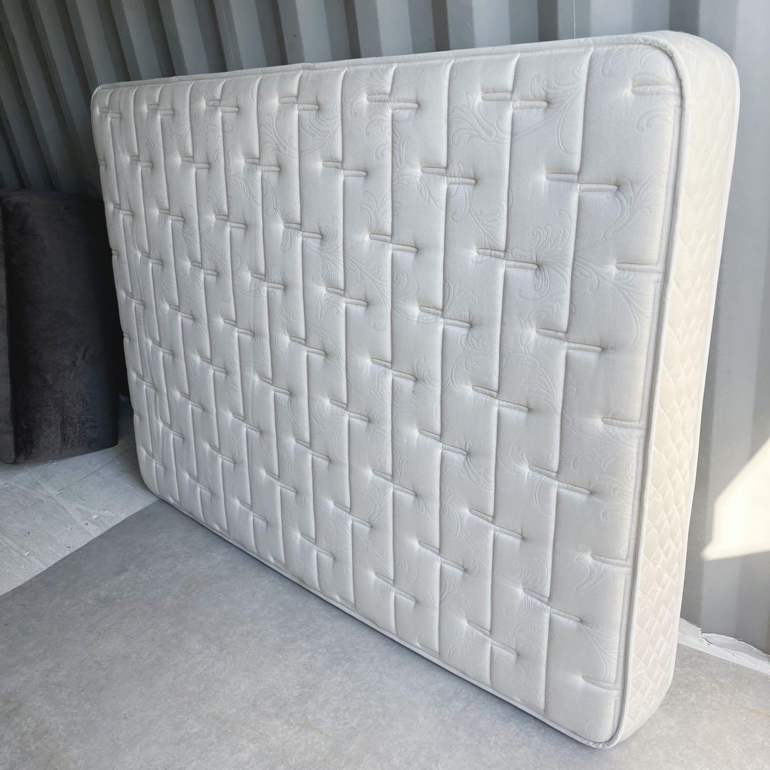 取付無料！日本ベッド ビーズポケット 快眠 おしゃれホワイトクイーンマットレス