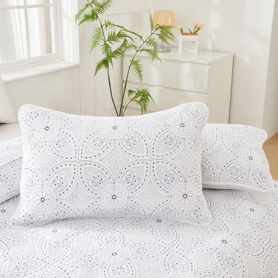 キルトベッドカバー3点セット綿マルチカバー キルティング HDX