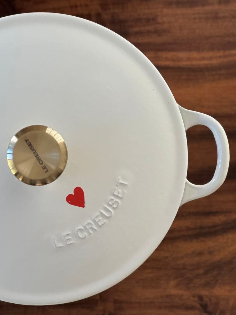 レア Le Creuset ルクルーゼ マルミット 22cm ハート ホワイト