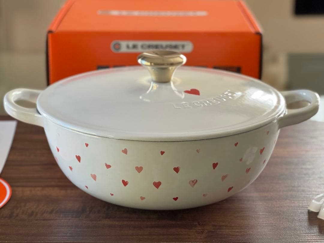 レア Le Creuset ルクルーゼ マルミット 22cm ハート ホワイト