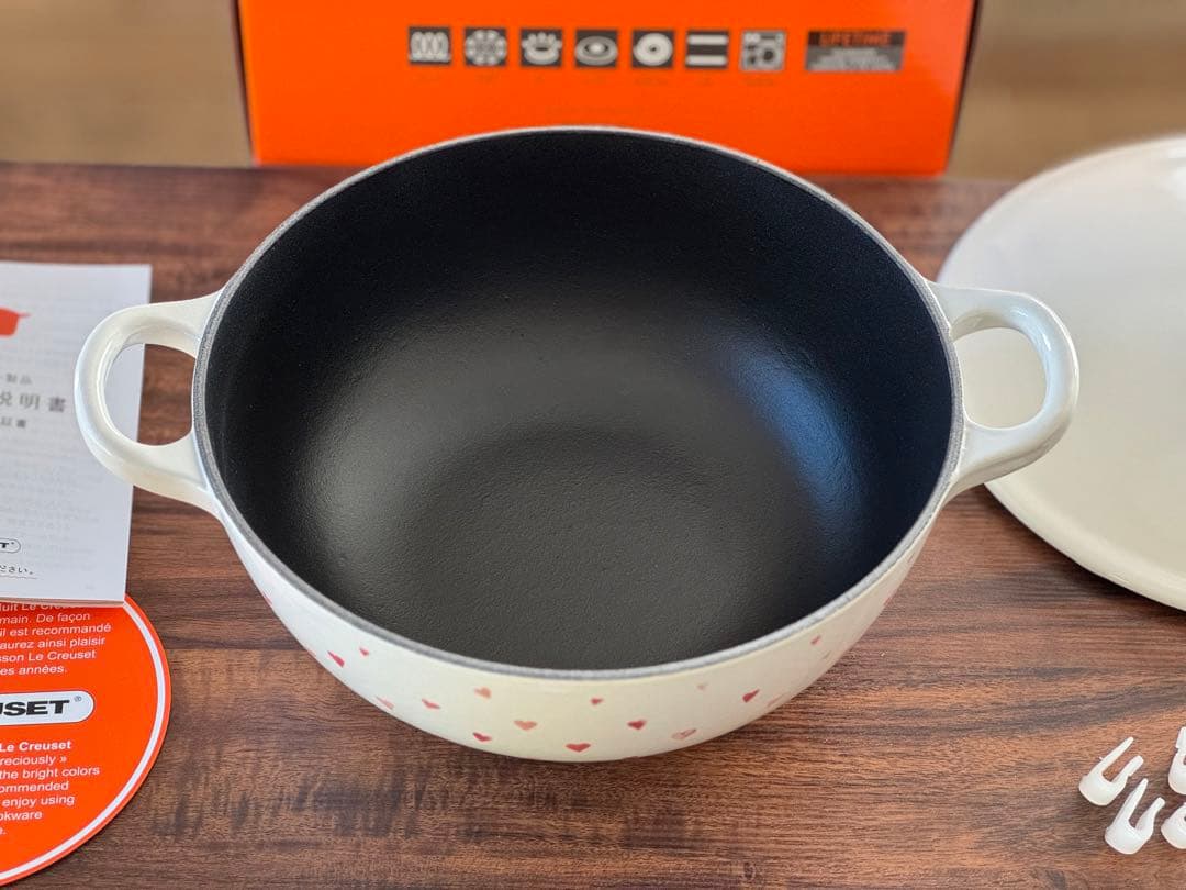 レア Le Creuset ルクルーゼ マルミット 22cm ハート ホワイト