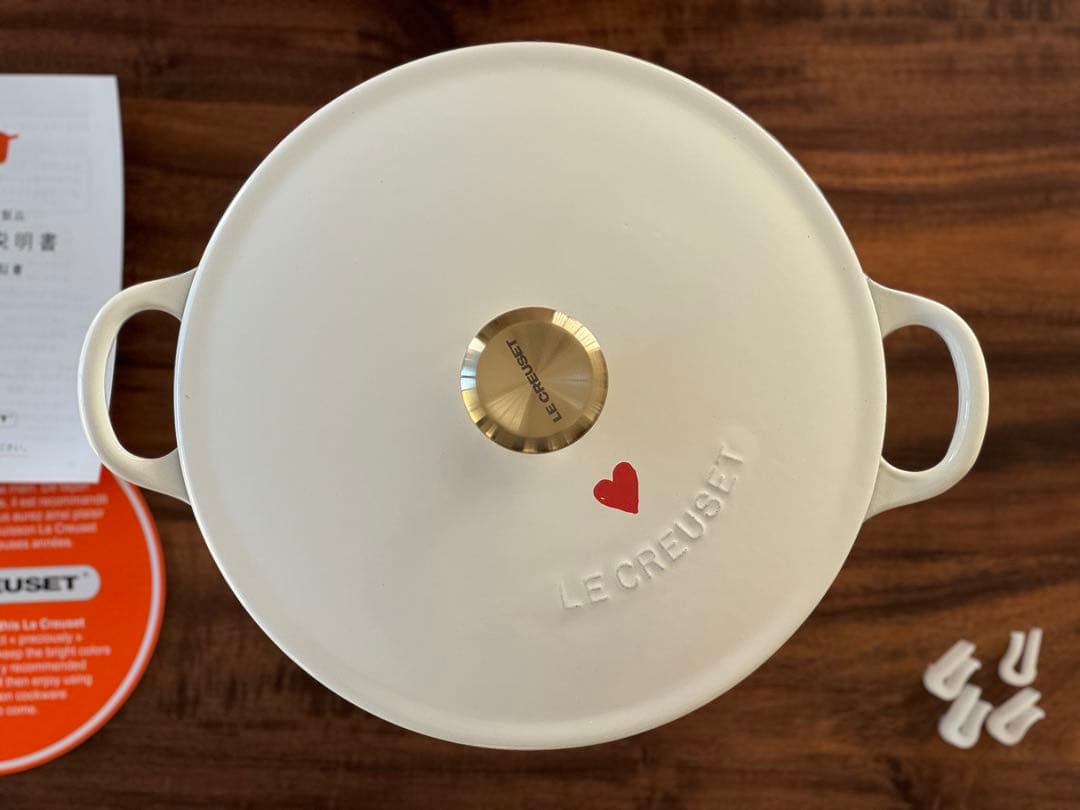 レア Le Creuset ルクルーゼ マルミット 22cm ハート ホワイト