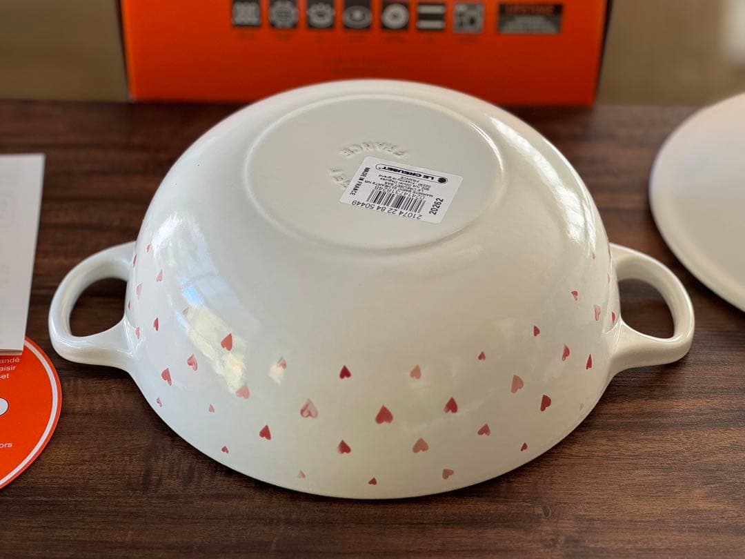 レア Le Creuset ルクルーゼ マルミット 22cm ハート ホワイト
