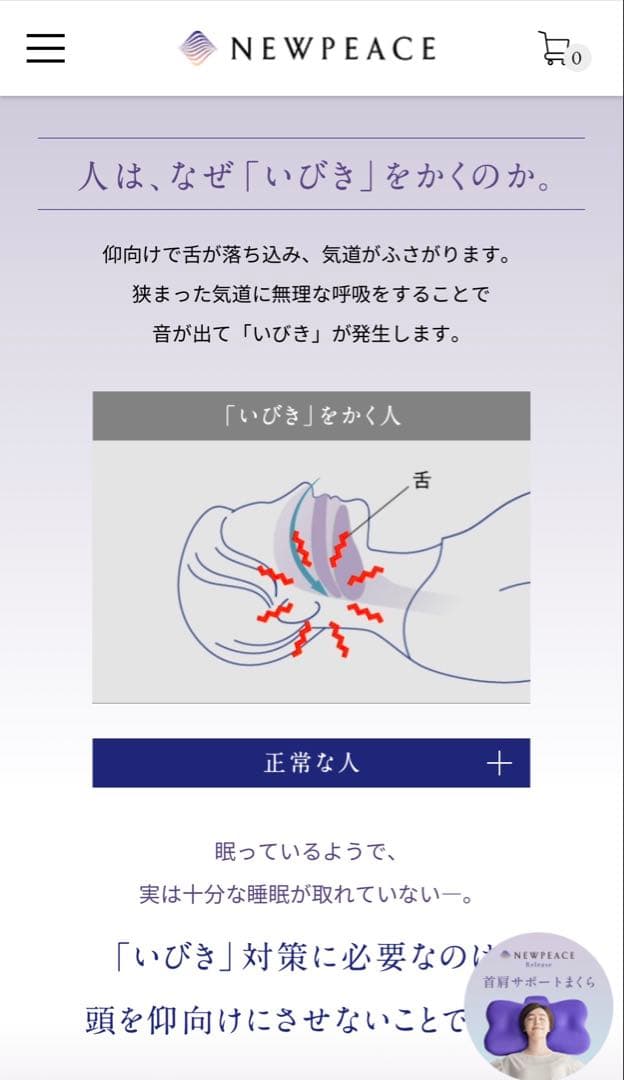 【新品】NEWPEACE いびき対策まくら