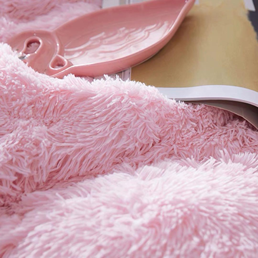 ピンク フリース キルティングカバーセット セミダブル