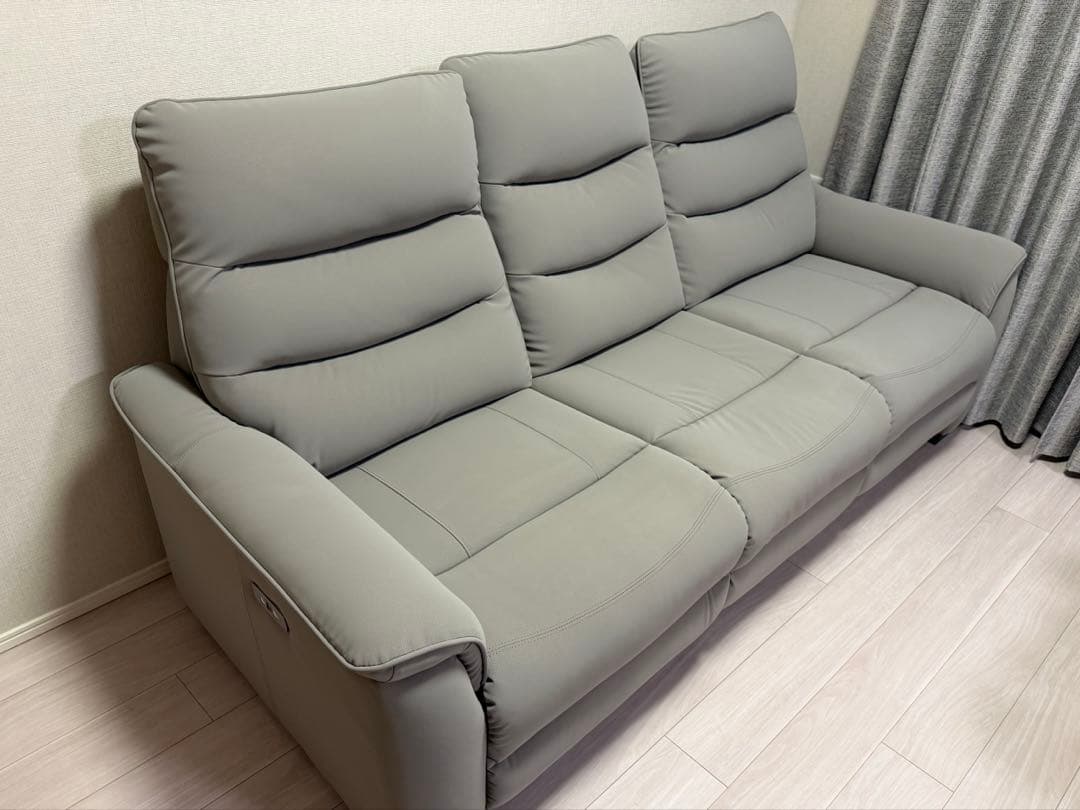 【美品】電動リクライニングソファ｜ニトリNビリーバ3 Nシールド GY