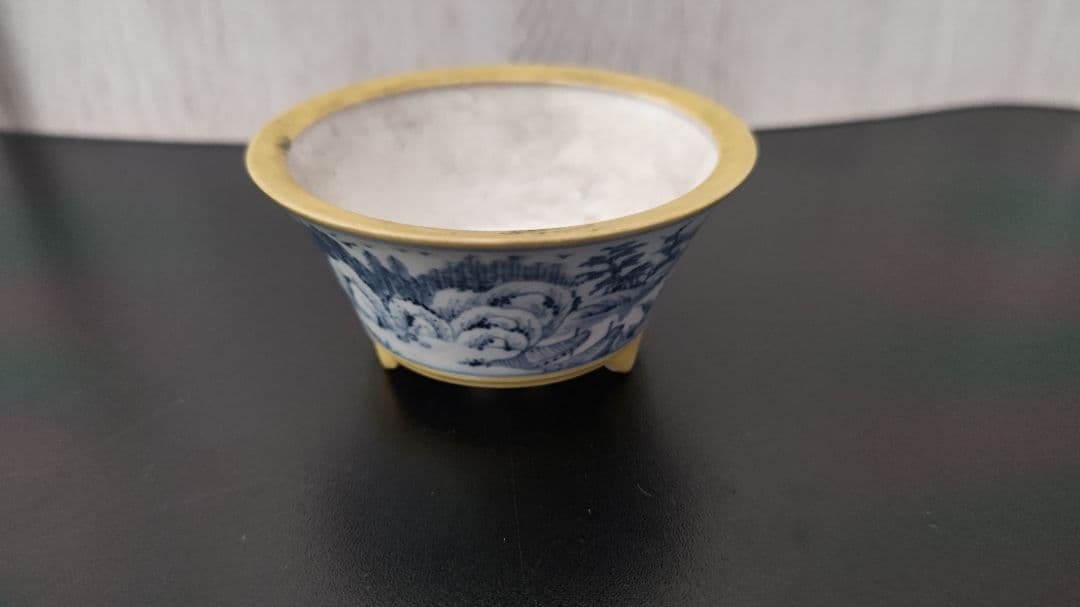 植木鉢　染付鉢　写し品　中古品