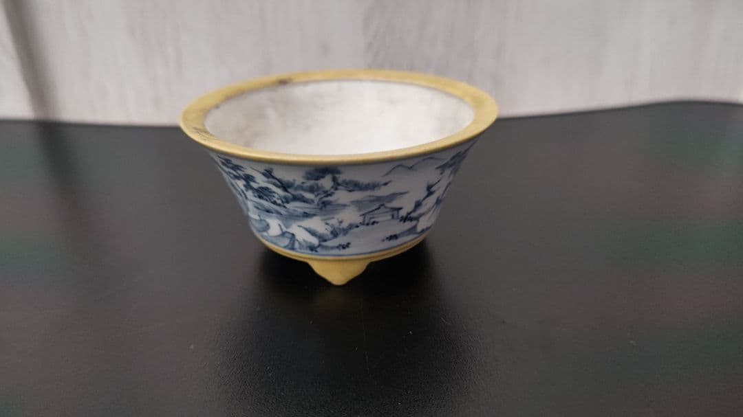 植木鉢　染付鉢　写し品　中古品