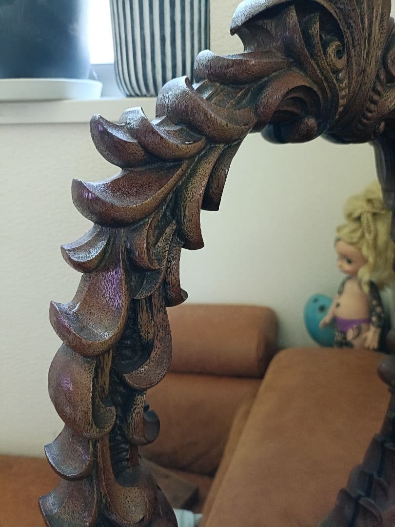 昭和レトロ★ニッカ　日本家具メーカー　希少　木製ミラー