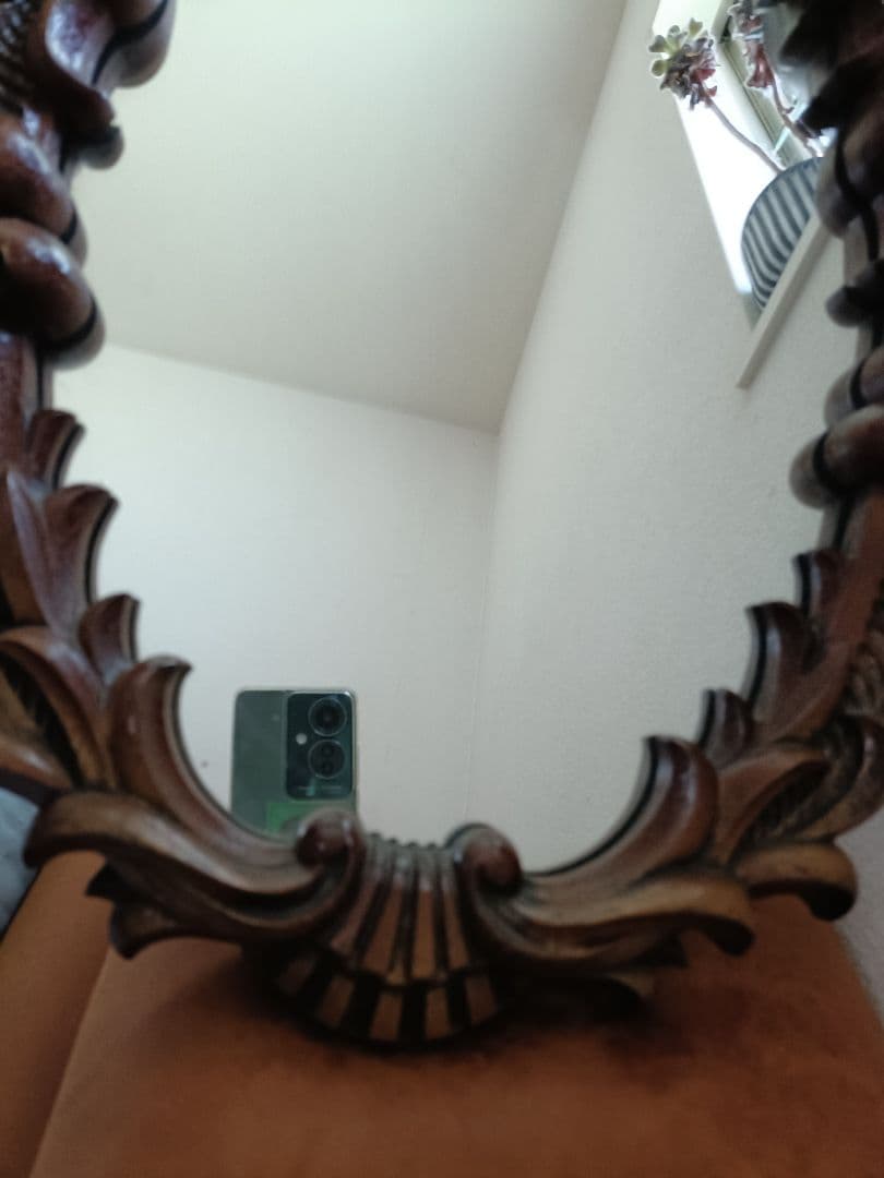 昭和レトロ★ニッカ　日本家具メーカー　希少　木製ミラー