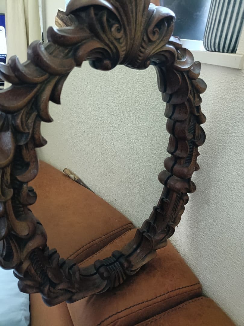 昭和レトロ★ニッカ　日本家具メーカー　希少　木製ミラー