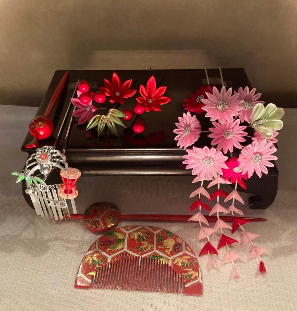 専用　七五三　成人式　舞子はーん　菊花簪　金属簪　櫛平打ち簪　玉簪　Uピン簪