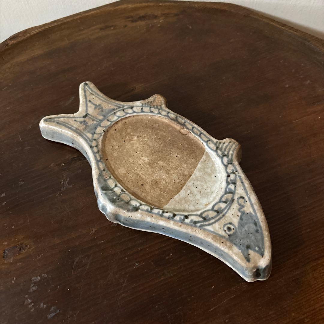 染付魚形硯 東山 兵庫県姫路 江戸時代 骨董 アンティーク検:李朝 三田