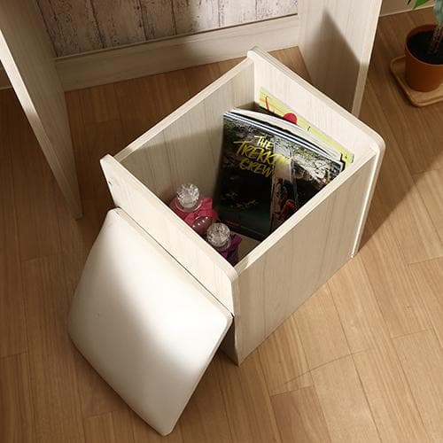 《新品・送料無料》メルル ドレッサー(三面鏡) スツール付き ホワイト 木目調