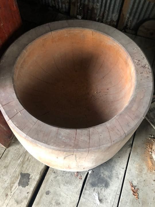 餅つき　臼　欅