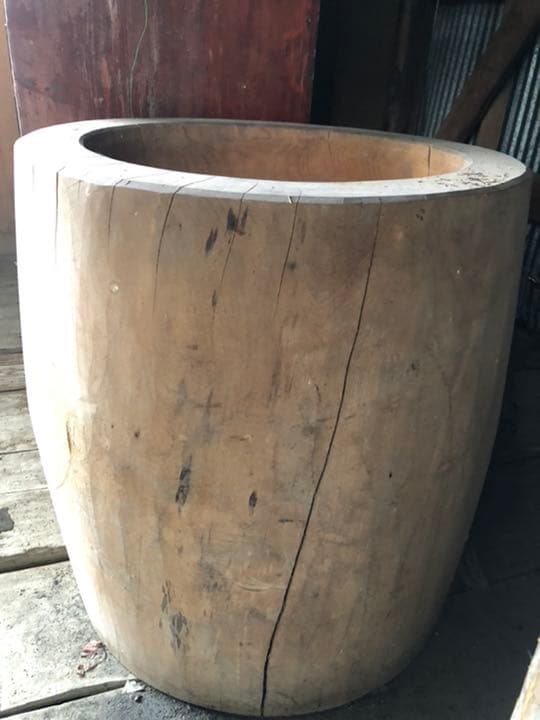 餅つき　臼　欅