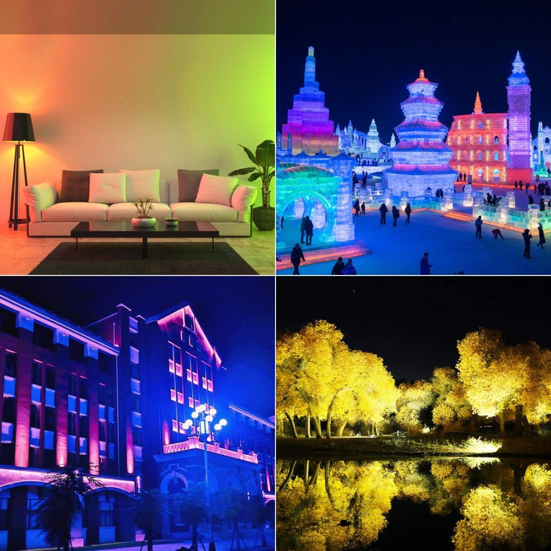 ウォールランプ 防水 防塵 リモコン付き RGB投光器 LED ライト 屋外