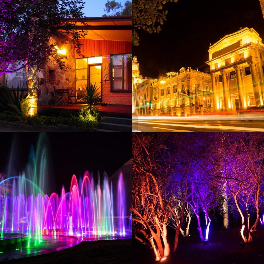 ウォールランプ 防水 防塵 リモコン付き RGB投光器 LED ライト 屋外