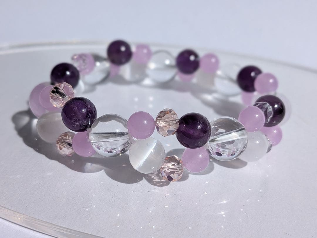 大天使サンダルフォンブレスレット / 天然石 / セレナイト / アメジスト