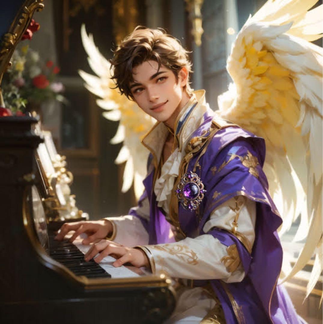 大天使サンダルフォンブレスレット / 天然石 / セレナイト / アメジスト