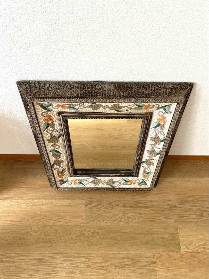 鏡　ミラー　アンティーク　ヴィンテージ　床置き・壁掛け両用