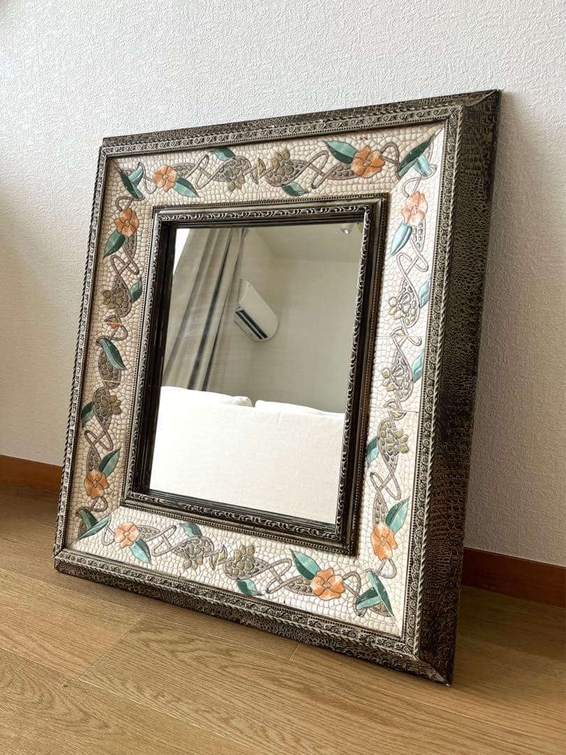 鏡　ミラー　アンティーク　ヴィンテージ　床置き・壁掛け両用