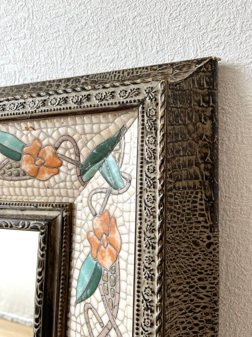 鏡　ミラー　アンティーク　ヴィンテージ　床置き・壁掛け両用