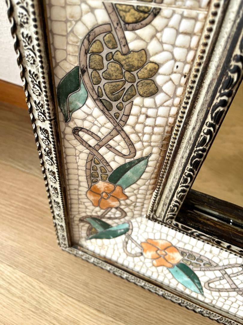 鏡　ミラー　アンティーク　ヴィンテージ　床置き・壁掛け両用