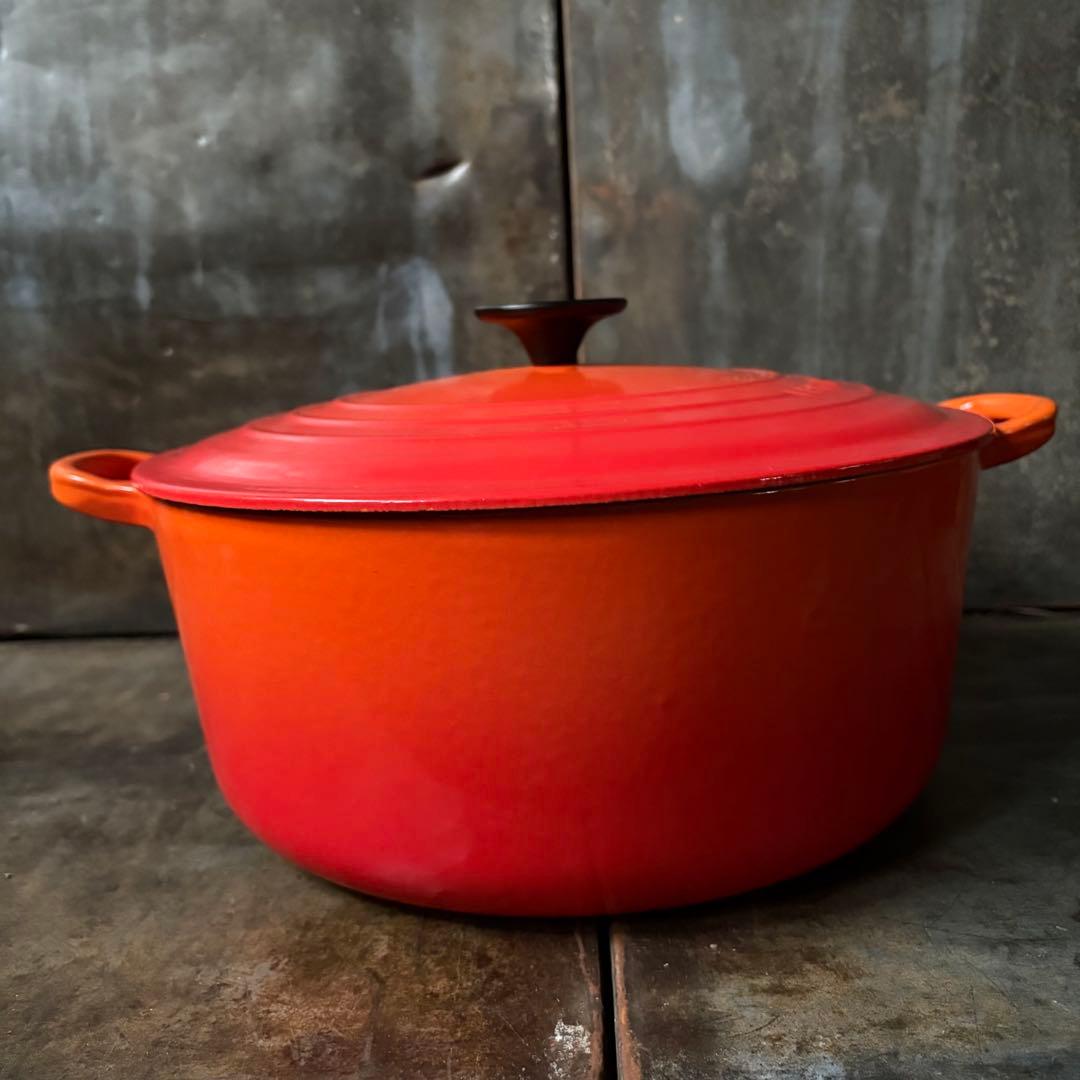 ル・クルーゼ ココット・ロンド オレンジ28cm 中古